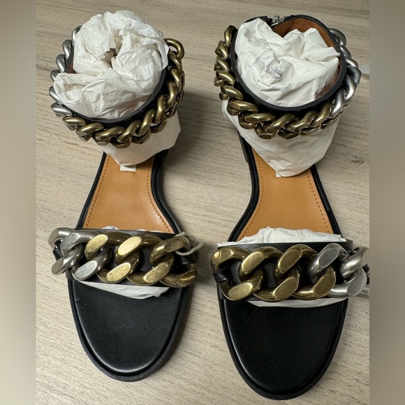 Stella McCartney Black Sandals with Gold and Silver Chains - Picture 6 of 11